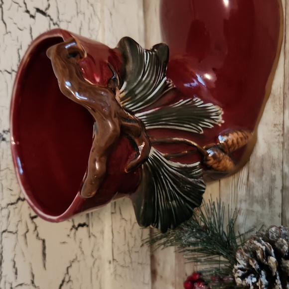 Vintage Ceramic Christmas Santa Boot Vase Planter - Picture 3 of 9